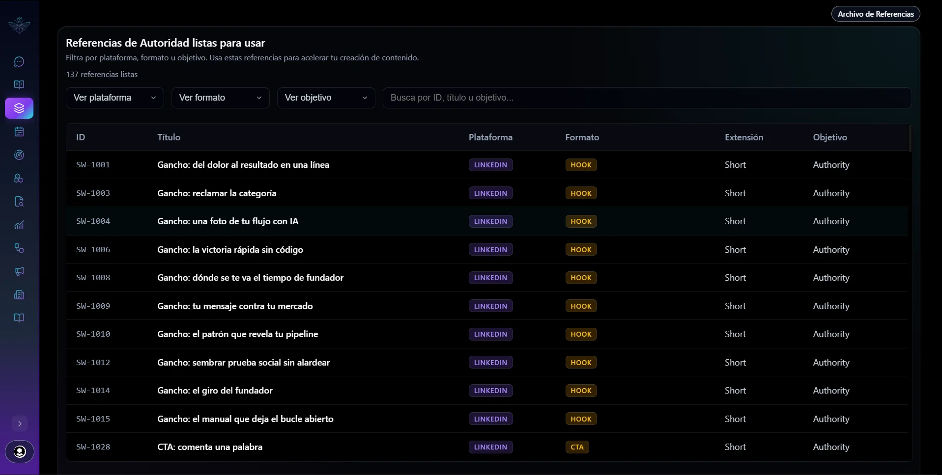 Apisy Archivo de Referencias — estructuras de autoridad listas para usar